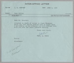 [Letter from Thomas Leroy James to Isaac Herbert Kempner, June 9, 1960]