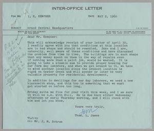 [Letter from Thomas Leroy James to Isaac Herbert Kempner, May 2, 1960]