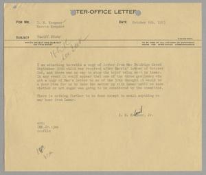 [Letter from Isaac Herbert Kempner Jr., to Isaac Herbert Kempner, Harris Leon Kempner, October 6, 1953]