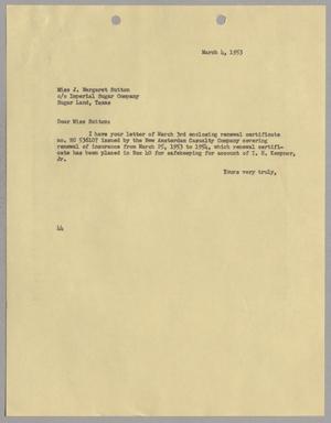 [Letter from A. H. Blackshear, Jr. to J. Margaret Sutton, March 4, 1953]