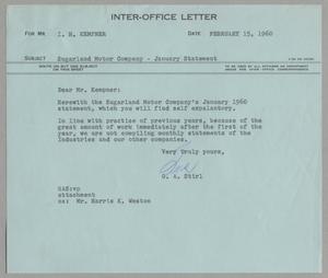 [Letter from Gus A. Stirl to Isaac Herbert Kempner, February 15, 1960]