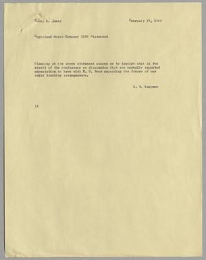 [Letter from Isaac Herbert Kempner to Thomas Leroy James, February 17, 1960]