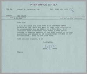 [Letter from T. L. James to Edward R. Thompson, Jr., June 29, 1965]