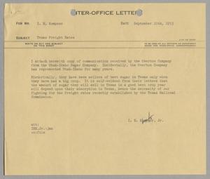 [Letter from Isaac Herbert Kempner Jr. to Isaac Herbert Kempner, September 10, 1953]