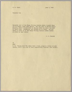 [Letter from Isaac Herbert Kempner to Gus A. Stirl, June 7, 1960]