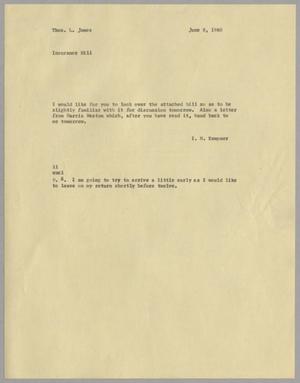[Letter from Isaac Herbert Kempner to Thomas Leroy James, June 8, 1960]
