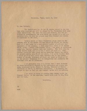 [Letter from Isaac Herbert Kempner to Isaac Herbert Kempner Jr., April 12, 1945]