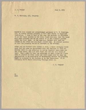 [Letter from I. H. Kempner to J. B. Fowler, June 9, 1951]