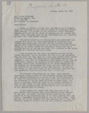[Letter from I. H. Kempner, Jr. to Walter Godchaux, April 16, 1953]