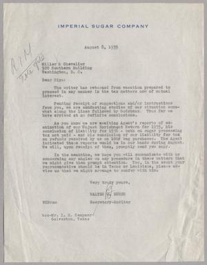 [Letter from Walter O. Burer to Miller & Chevalier, August 8, 1939]