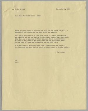 Primary view of object titled '[Letter from Isaac Herbert Kempner to J. Margaret Sutton, September 6, 1960]'.