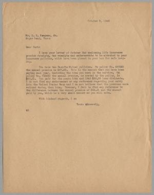 [Letter to Isaac Herbert Kempner Jr., October 3, 1945]