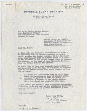 [Letter from H. L. Williams to W. E. Tesch, April 20, 1953]