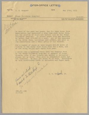 [Letter from Isaac Herbert Kempner Jr., to Isaac Herbert Kempner, May 18, 1953]