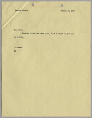 [Letter from Harris Leon Kempner to Isaac Herbert Kempner Jr., October 12, 1953]