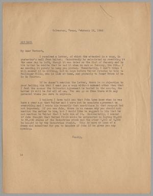 [Letter from Isaac Herbert Kempner to Isaac Herbert Kempner Jr., February 12, 1945]