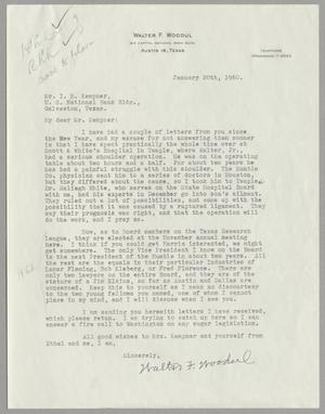 [Letter from Walter F. Woodul to Isaac Herbert Kempner, Janaury 20, 1960]