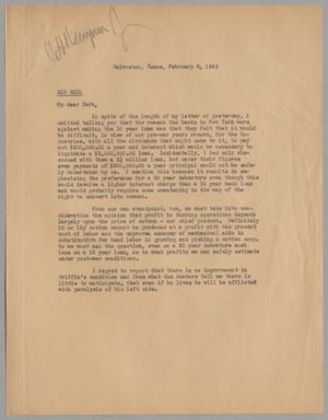 [Letter from Isaac Herbert Kempner to Isaac Herbert Kempner Jr., February 8, 1945]