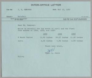 [Letter from Thomas Leroy James to Isaac Herbert Kempner, May 16, 1960]