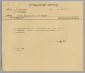 [Letter from I. H. Kempner, Jr. to I. H. Kempner, W. H. Louviere, and H. L. Williams, May 5, 1953]