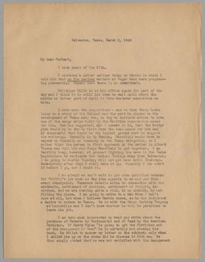[Letter from Isaac Herbert Kempner to Isaac Herbert Kempner Jr., March 3, 1954]