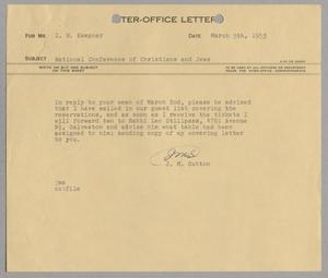 [Letter from J. M. Sutton to I. H. Kempner, March 5, 1953]