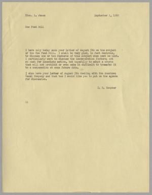 Primary view of object titled '[Letter from Isaac Herbert Kempner to Thomas Leroy James, September 1, 1960]'.