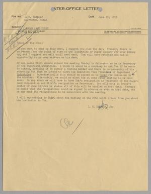 Primary view of object titled '[Letter from Isaac Herbert Kempner Jr. to Isaac Herbert Kempner, June 23, 1953]'.