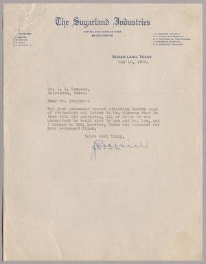 [Letter from G. D. Ulrich to I. H. Kempner, May 10, 1932]