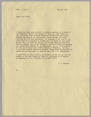 [Letter from Isaac Herbert Kempner to Thomas Leroy James, May 20, 1960]