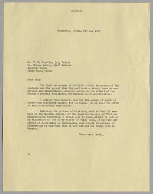 Primary view of object titled '[Letter from I. H. Kempner to T. C. Rozelle, Jr. and George Andre, May 31, 1960]'.