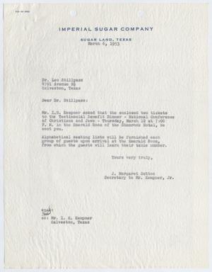 [Letter from J. Margaret Sutton to Dr. Leo Stillpass, March 6, 1953]