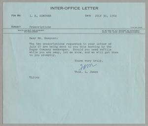 [Letter from Thomas Leroy James to Isaac Herbert Kempner, July 30, 1962]