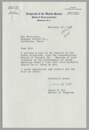 [Letter from James B. Utt to Isaac Herbert Kempner, February 12, 1960]