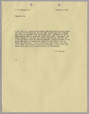 [Letter from I. H. Kempner to I. H. Kempner, Jr., January 6, 1953]