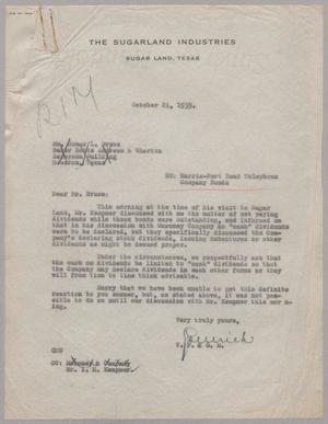 [Letter from G. D. Ulrich to Home L. Bruce, October 24, 1939]