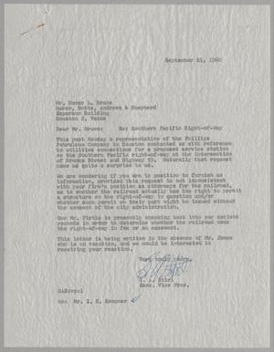 Primary view of object titled '[Letter from Gus A. Stirl to Homer L. Bruce, September 21, 1960]'.