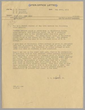 [Letter from Isaac Herbert Kempner Jr., to Isaac Herbert Kempner, William H. Louviere, Robert Markle Armstrong, May 20, 1953]