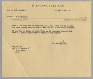 [Letter from Isaac Herbert Kempner Jr. to William H. Louviere, July 13, 1953]
