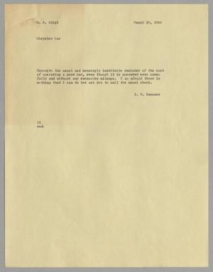 [Letter from Isaac Herbert Kempner to Gus A. Stirl, March 29, 1960]