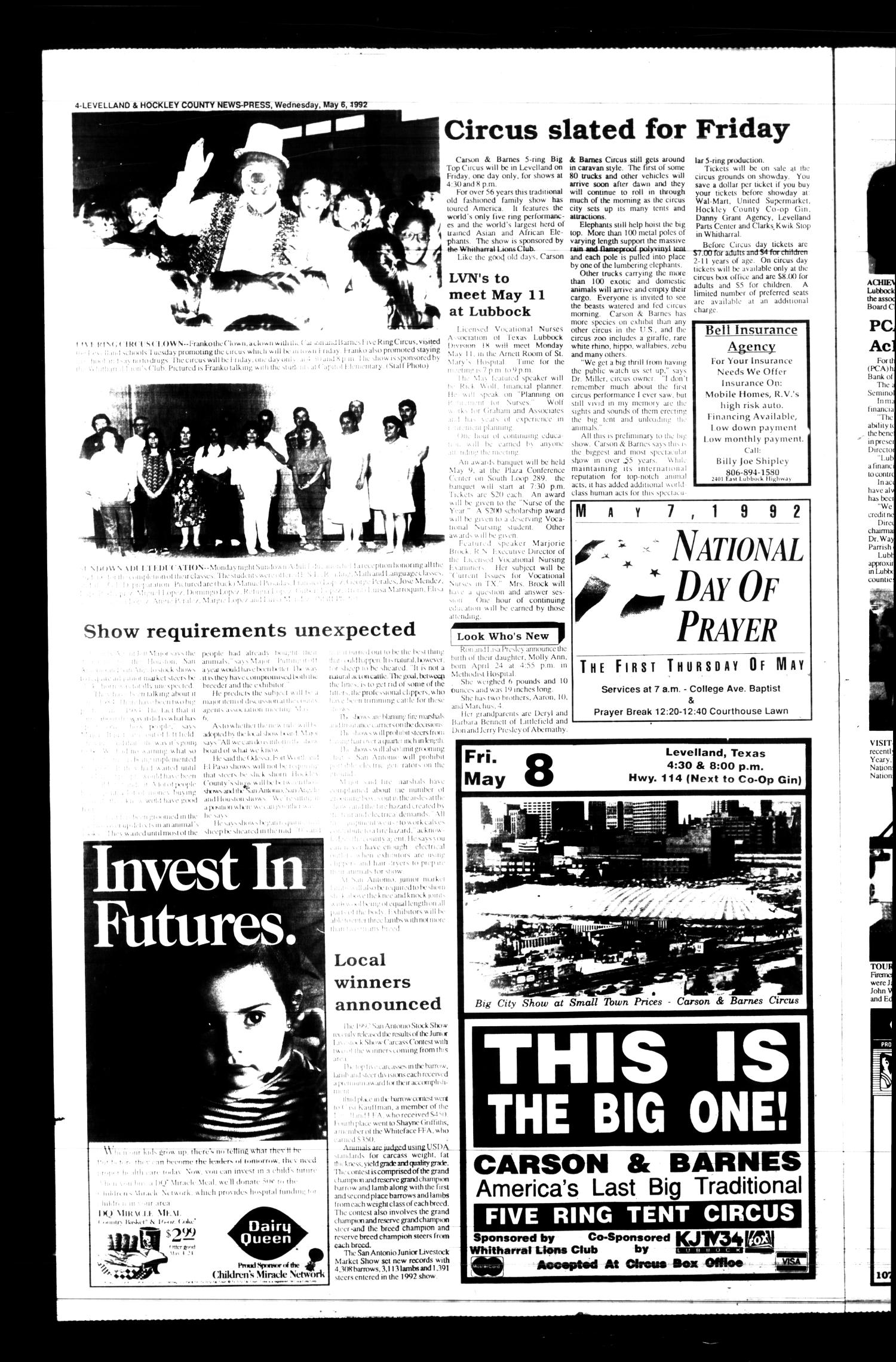Levelland and Hockley County News-Press (Levelland, Tex.), Vol. 14, No. 11, Ed. 1 Wednesday, May 6, 1992
                                                
                                                    [Sequence #]: 4 of 36
                                                