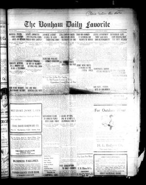 Primary view of object titled 'The Bonham Daily Favorite (Bonham, Tex.), Vol. 27, No. 93, Ed. 1 Friday, October 24, 1924'.