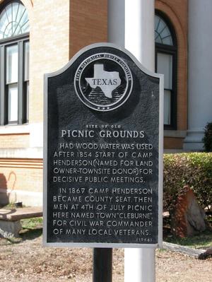 Historic Plaque, Site of Old Picnic Grounds