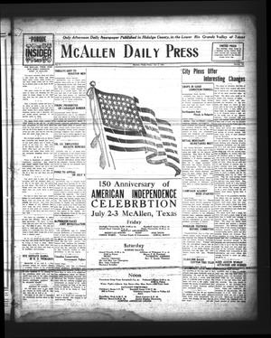 McAllen Daily Press (McAllen, Tex.), Vol. 5, No. 158, Ed. 1 Friday, July 2, 1926