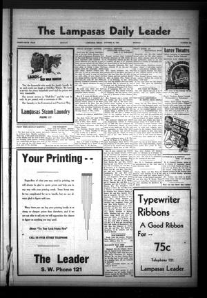 Primary view of object titled 'The Lampasas Daily Leader (Lampasas, Tex.), Vol. 35, No. 228, Ed. 1 Monday, October 24, 1938'.
