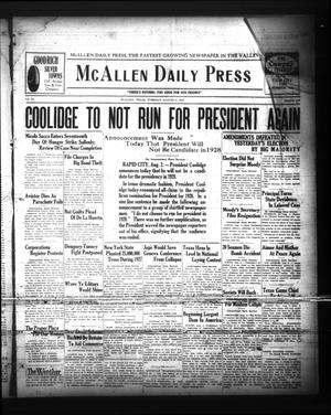 McAllen Daily Press (McAllen, Tex.), Vol. 6, No. 182, Ed. 1 Tuesday, August 2, 1927