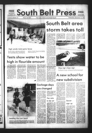 Primary view of object titled 'South Belt Press (Houston, Tex.), Vol. 2, No. 33, Ed. 1 Wednesday, September 14, 1977'.