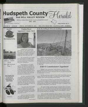 Primary view of object titled 'Hudspeth County Herald and Dell Valley Review (Dell City, Tex.), Vol. 56, No. 2, Ed. 1 Friday, November 25, 2011'.