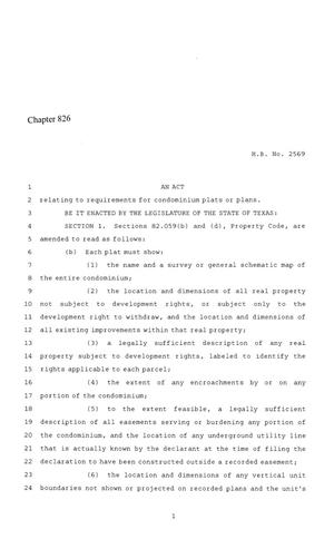 86th Texas Legislature, Regular Session, House Bill 2569, Chapter 826