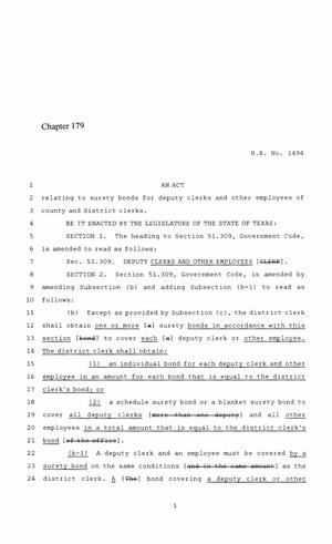 86th Texas Legislature, Regular Session, House Bill 1494, Chapter 179